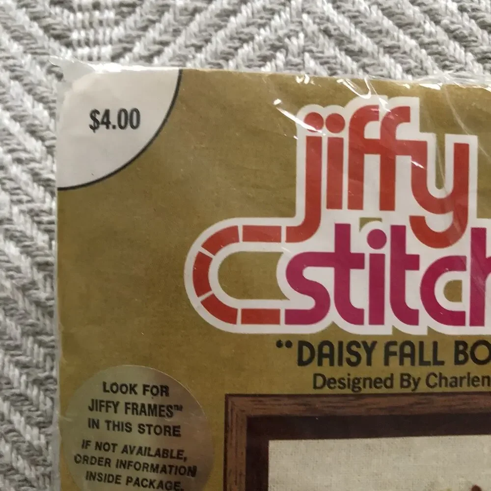 Daisy Embroidery Kit Fall Bouquet #287 Jiffy Stitchery Stamped Crewel Vintage